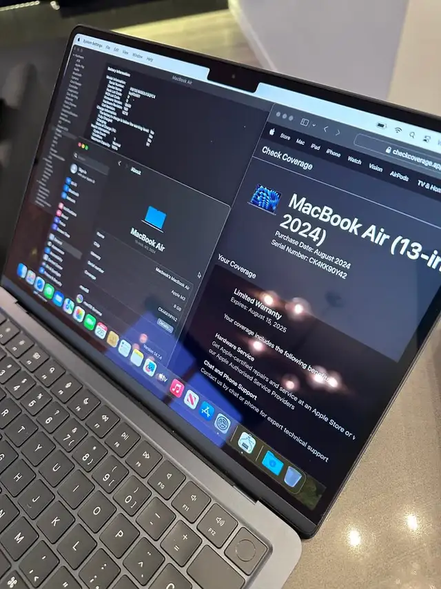 2024 Apple Macbook Air 13.6"/ M3 /100% Battery/1 Cycle!/WARRANTY in Laptops in Edmonton - Image 8