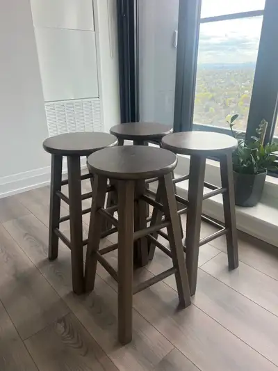 Solid wood counter stool x4, View more