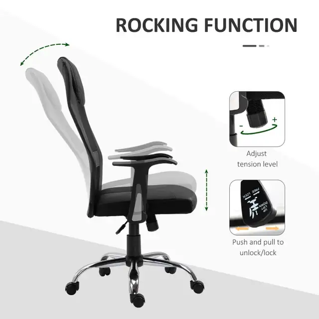 Ergonomic mesh high back Office Chair with Thick Padded Headrest in Chairs & Recliners in Markham / York Region - Image 4