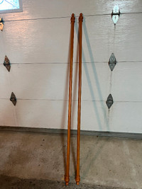 2x Wood Curtain Rods (5.5ft Each - 64in)