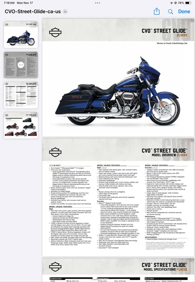 Harley-Davidson CVO StreetGlide (9,400 kms) in Sport Touring in Ottawa - Image 6