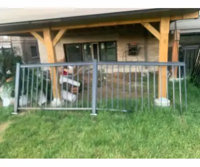 Black Powder-Coated Aluminum Fence Panels – Excellent Condition, View more