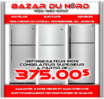 Refrigerateur Inox a partir de/Stainless Steel Refrigerator, View more