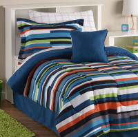 Offset Stripe 3-Pc. Bed Set - Twin, New