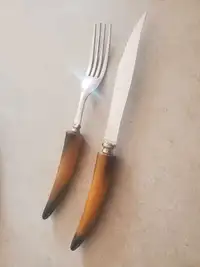 12 piece Vintage SHEFFIELD antler forks knives 