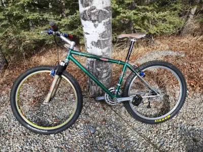 This bike was a CLASSIC build in its day. Magura hydraulic brakes, Synchros seat post, Ti seat, Sach...