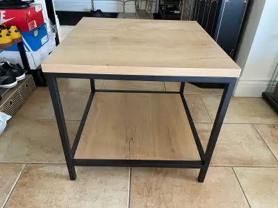 Square Metal and Wood Based table bought brand new from Structube in 2023. The wood pieces are drill...