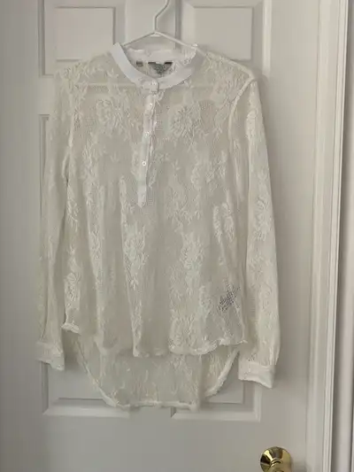 NEW - Women's GUESS White Floral Lace Swim Cover-Up, Size Medium, View more