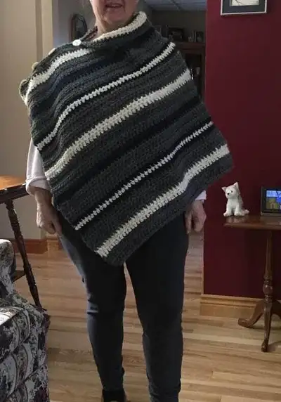 OBO Crocheted Poncho, one size fits most.