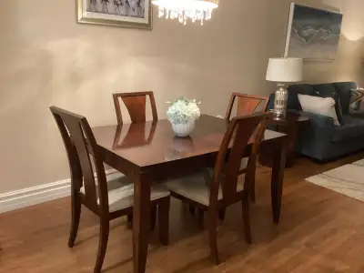 Dining table with 6 chair and 12” extension leaf, View more