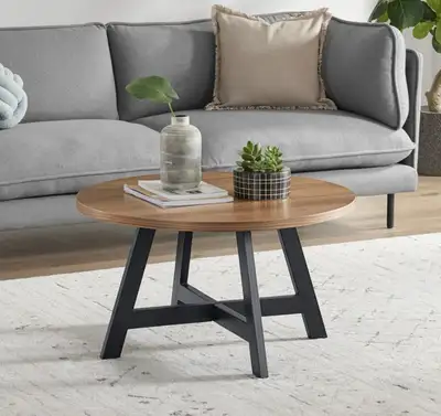Brand New in Box Industrial Modern Round Coffee Table, View more