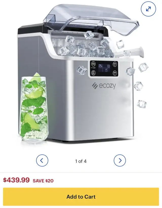 New/ display item ecozy ice maker countertop 44lbs $250 firm