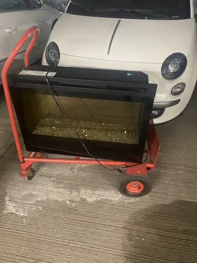 Electric fireplace insert and light fixtures, View more