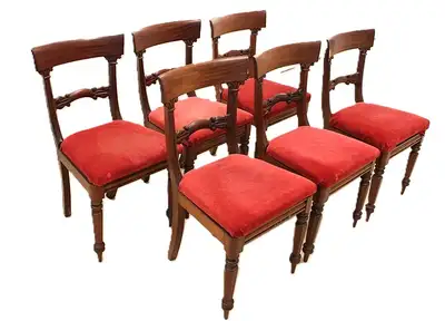 SET OF SIX ANTIQUE DINING CHAIRS, View more