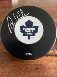 Ron Wilson Signed Maple Leafs Puck