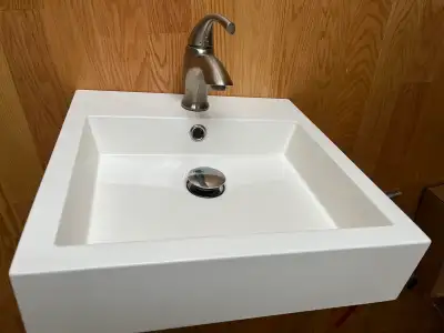 Sink with faucet/pop up drain , View more