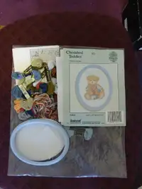 Cherished Teddies Cross Stitched project - complete