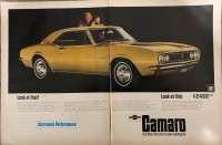 1967 Chevrolet Camaro XLarge 2-Page Original Ad