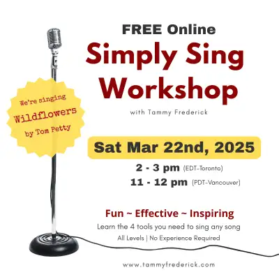 Join vocal teacher and coach Tammy for a fun, hands-on workshop where you’ll sing a popular song as...