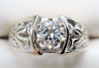 14K White Gold .36 CT (SI1,G, good cut) Diamond Engagement Ring