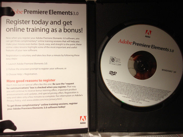 Adobe Premiere Elements 3.0 in shrink wrap open retail box in Software in Edmonton - Image 4