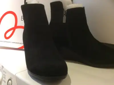 Women’s NEW black genuine suede leather boots size 9 1/2 regular, View more
