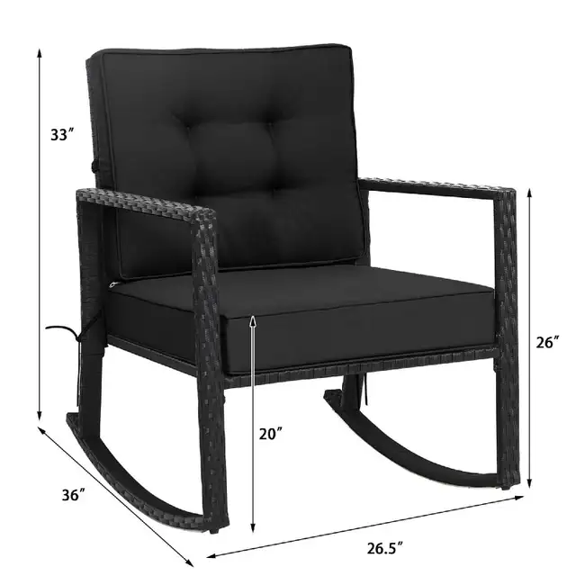 Costway Patio Rattan Rocker Chair in Patio & Garden Furniture in Markham / York Region - Image 4