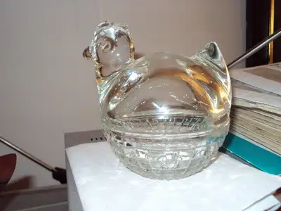 glass hen on nest, View more