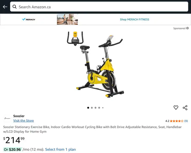 Stationary Exercise Bike Soozier - New! in Exercise Equipment in Cambridge - Image 5