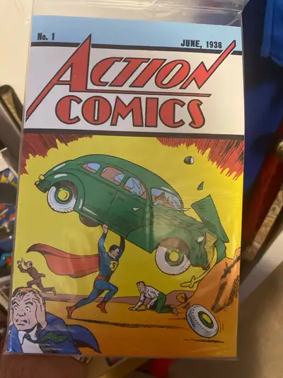 Own a piece of comic book history with this Superman #1 comic reprint, featuring the Man of Steel in...