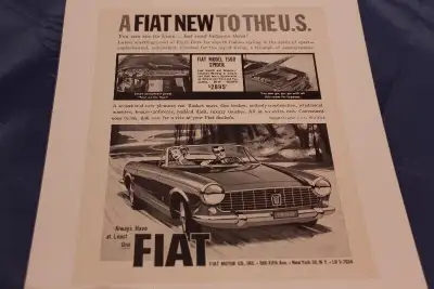 1963 Fiat 1500 Spider Original Ad in Excellent Condition