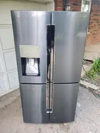Samsung stainless steel top fridge bottom freezer can deliver 