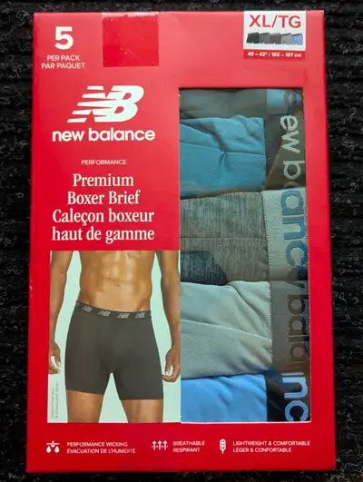 !! SALE: FIVE (5) "New Balance" Premium Boxer Briefs (XL) !!, View more