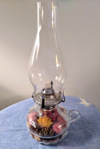 Vintage Glass Oil Lamp by Lamplight Farms