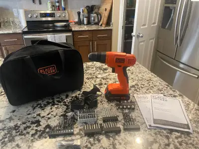 Black + Decker 20V Cordless Drill with Charger and Full Bit Set, View more