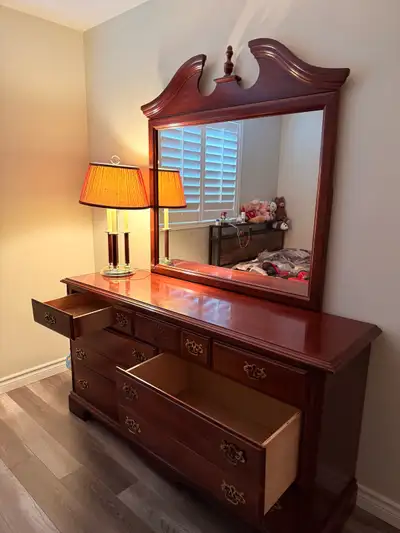 Solid Wood Bedroom Furniture Set – $150 (Everything Included), View more