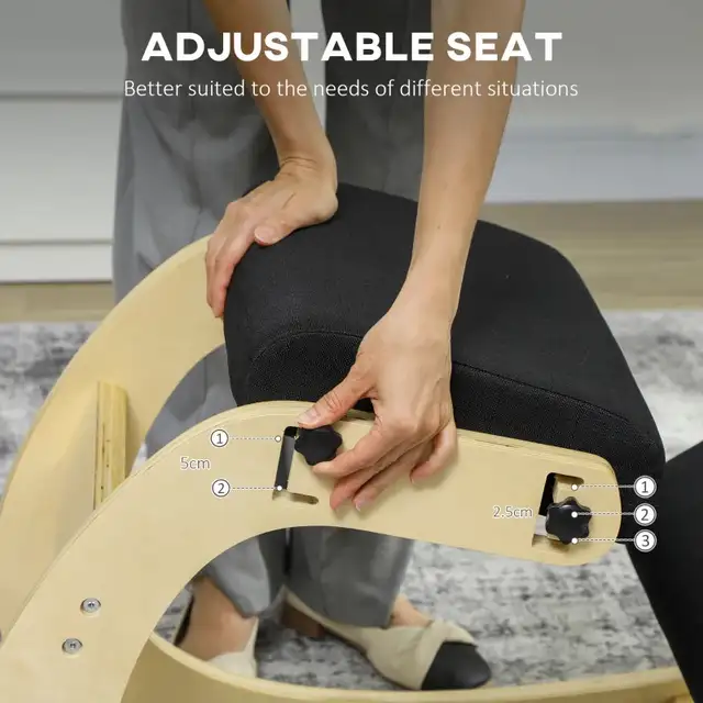 Ergonomic Adjustable Rocking Wood Kneeling Stool Kneeling Chair in Chairs & Recliners in Markham / York Region - Image 5