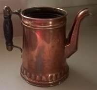 Antique Vintage Copper Coffee Pot Wood Handle Rochester