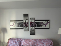 Purple abstract wall art
