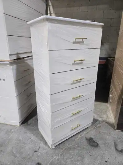 6-Drawer White Dresser, View more