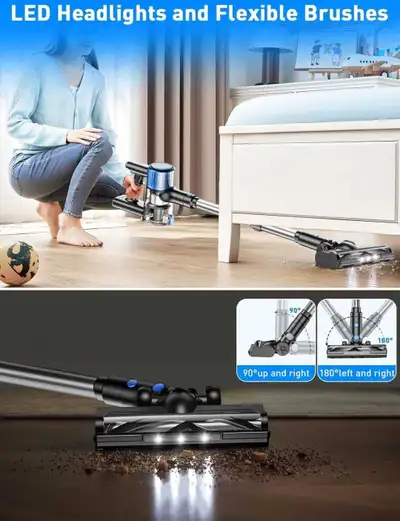 This powerful and highly manoeuvrable cordless stick vacuum cleaner It features a 6-stage high-effic...