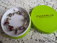 Chamilia Bracelet + 12 Charms-- 7.5" in 925