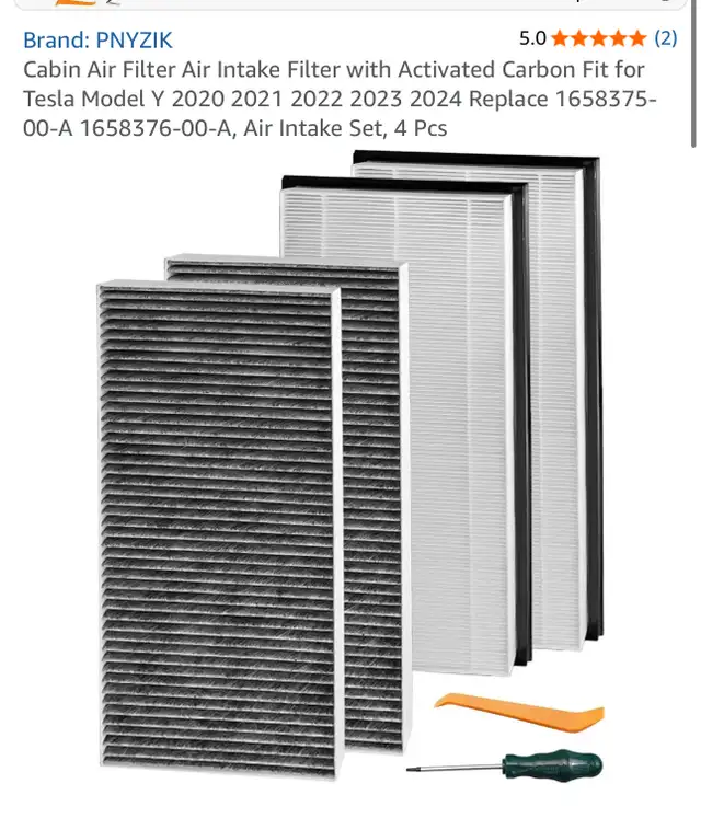 Tesla Model Y 20-24 Cabin Air Filter Air Intake Filter