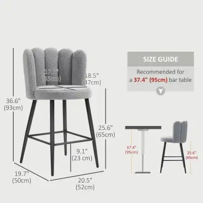 Faux Cashmere Bar Stool Counter Height Bar Stools with Back for , View more