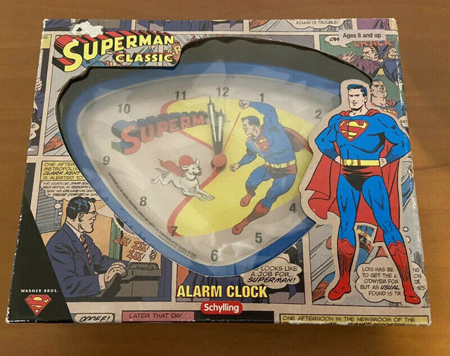 Superman Classic Alarm Clock Schilling 2001 New In Box in Arts & Collectibles in City of Halifax