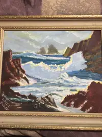 Original oil painting ocean waves