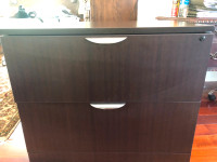 2-Drawer Lateral File Cabinet in dark wood finish