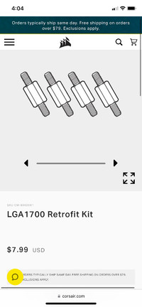 Corsair Intel LGA 1700 retrofit kit
