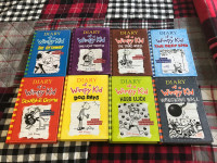  Eight different types of  Diary of a Wimpy  Kid hardcover Books