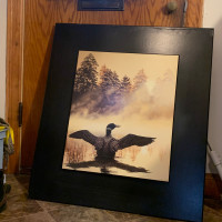 Misty Dawn Loon. Wood mounted R.S.Parker